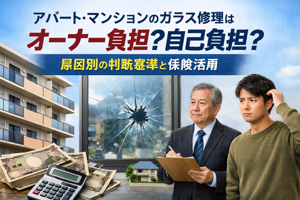 アパートやマンションのガラス修理はオーナー負担？自己負担？原因別に判断基準を解説