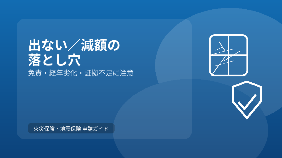 保険金が出ない／減額される典型例（免責・経年劣化・証拠不足）